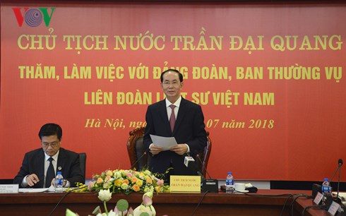 Liên đoàn luật sư Việt Nam đón tiếp và làm việc với Chủ tịch nước Trần Đại Quang