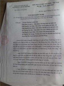 Luật sư kiến nghị lên lãnh đạo Đảng, Nhà nước vụ Tiên lãng Hải Phòng
