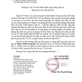Thông báo V/v đăng ký lại mẫu con dấu của các tổ chức hành nghề khối Bổ trợ Tư pháp