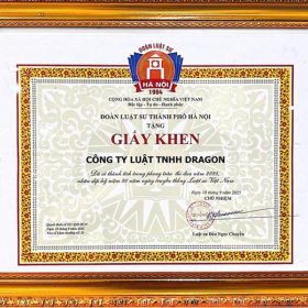 Công ty Luật TNHH Dragon vinh dự nhận Giấy khen của Đoàn Luật sư TP Hà Nội