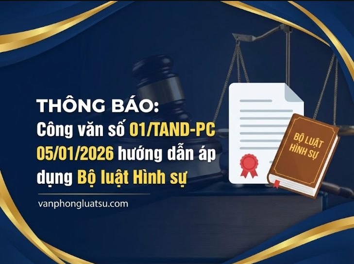 Công văn số 01/TAND-PC ngày 05/01/2026 hướng dẫn áp dụng Bộ luật Hình sự