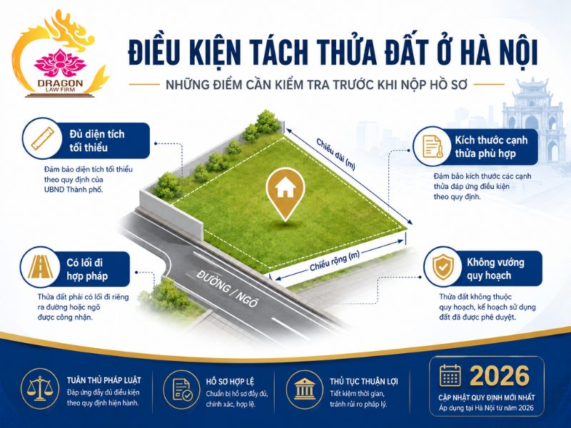 Hạn mức tách thửa đất ở Hà Nội 2026 là bao nhiêu m2?
