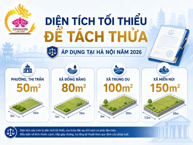 Hạn mức tách thửa đất ở Hà Nội 2026 là bao nhiêu m2?