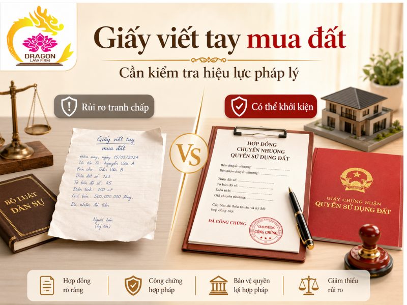 Mua đất giấy viết tay có kiện được không? Cách xử lý khi phát sinh tranh chấp