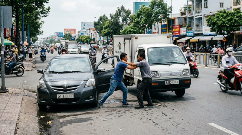 Toàn cảnh 2 tài xế rượt đuổi đánh nhau trên đường ở TP.HCM Danh tính và nguyên nhân vụ tài xế đánh nhau trên đường Phạm Văn Đồng